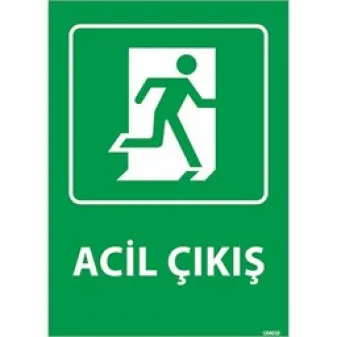 Acil Çıkış Kapı Üzeri Uyarı Levhası
