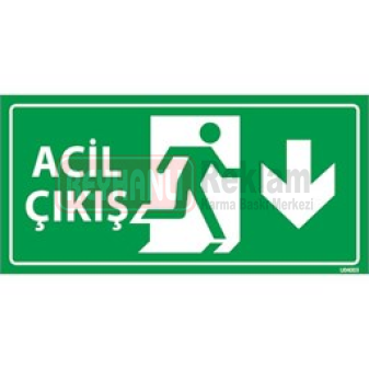 Acil Çıkış Levhası Aşağı Yön 