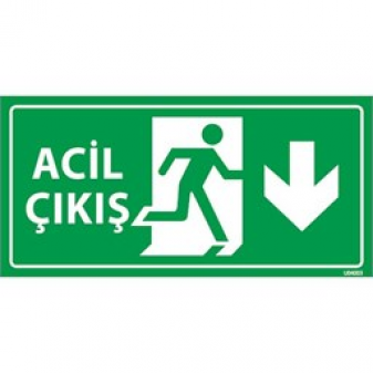 Acil Çıkış Levhası Aşağı Yön