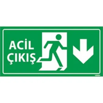 Acil Çıkış Levhası Aşağı Yön 