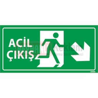 Acil Çıkış Levhası Sağ Çapraz Aşağı Yön