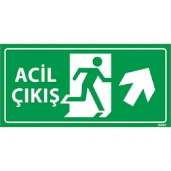 Acil Çıkış Levhası Sağ Çapraz Yukarı Yön