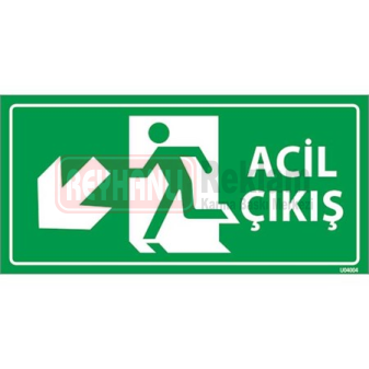 Acil Çıkış Levhası Sol Çapraz Aşağı Yön