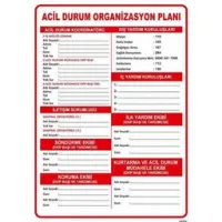 Acil Durum Organizasyon Planı Uyarı Levhası
