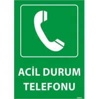 Acil Durum Telefonu Uyarı Levhası