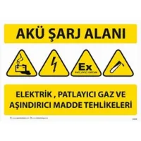 Akü Sarj Alanı Uyarı Levhası U10130