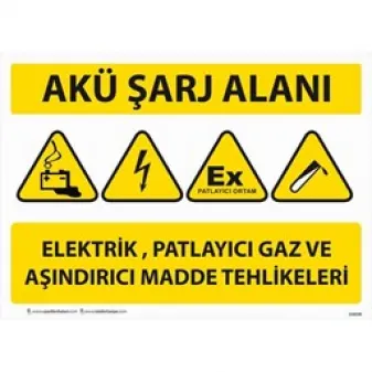 Akü Sarj Alanı Uyarı Levhası U10130