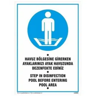 Ayak Havuzu Uyarı Levhası