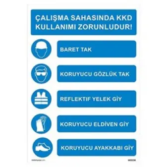 Çalışma Sağasında KDD Kullanılması Zorunludur Uyarı