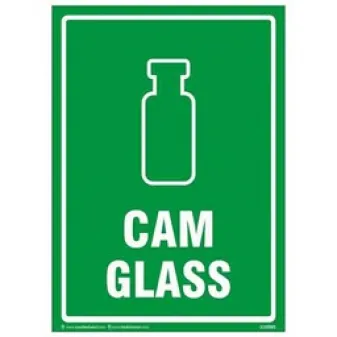 Cam Atık Uyarı Levhası