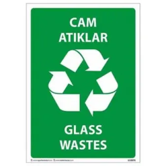 Cam Atıklar Uyarı Levhası