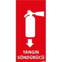 Dikey Yangın Söndürücü Uyarı Levhası