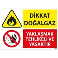 Dikkat Doğalgaz Tip 2 Uyarı Levhası