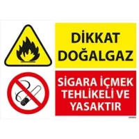 Dikkat Doğalgaz Uyarı Levhası