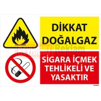 Dikkat Doğalgaz Uyarı Levhası