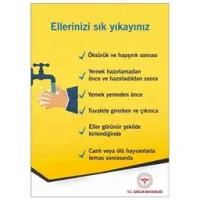 Ellerinizi Sık Sık Yıkayın Uyarı Levhası