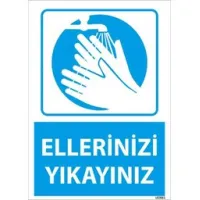 Ellerinizi Yıkayınız Uyarı Levhası