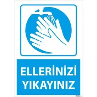Ellerinizi Yıkayınız Uyarı Levhası