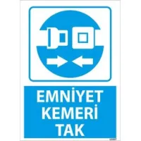 Emniyet Kemeri Tak Uyarı Levhası
