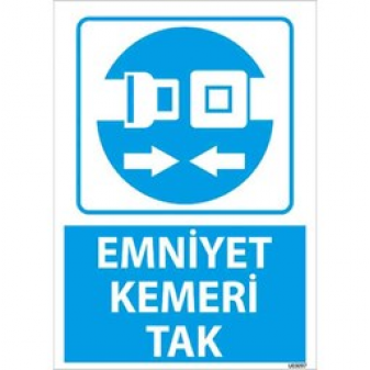 Emniyet Kemeri Tak Uyarı Levhası