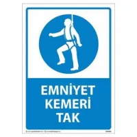 Emniyet Kemeri Tak Uyarı Levhası