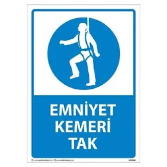 Emniyet Kemeri Tak Uyarı Levhası
