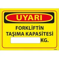 Forkliftin Taşıma Kapasitesi Uyarı Levhası