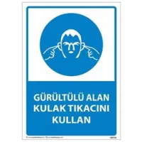 Gürültülü Alan Kulak Tıkacını Kullan Uyarı Levhası