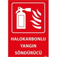 Halokarbonlu Yangın Söndürücü Uyarı Levhası