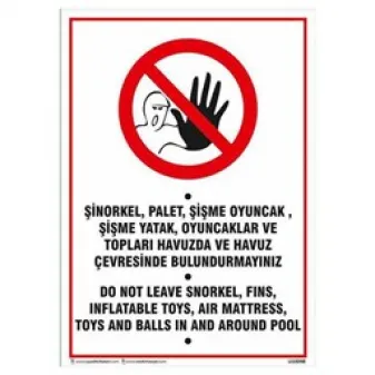 Havuz Çevre Güvenliği Uyarı Levhası