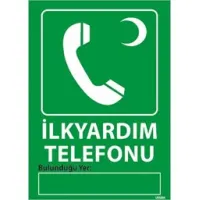 İlk Yardım Telefonu Uyarı Levhası