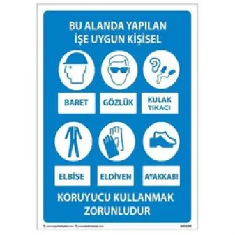 Kişisel Koruyucu Donanım Uyarı Levhası