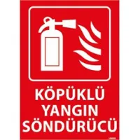 Köpüklü Yangın Söndürücü Uyarı Levhası