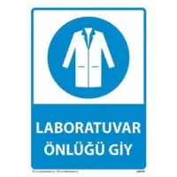Laboratuvar Önlüğünü Giy Uyarı Levhası U03145