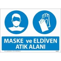 Maske ve Eldiven Atık Alanı Uyarı Levhası U10117