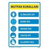 Mutfak Kuralları Uyarı Levhası