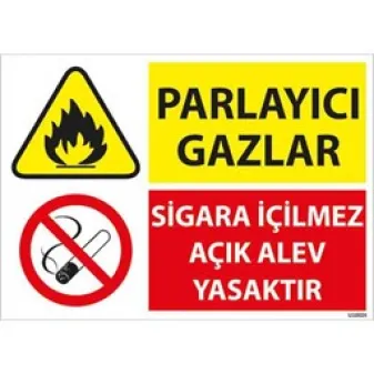 Parlayıcı Gazlar Uyarı Levhası