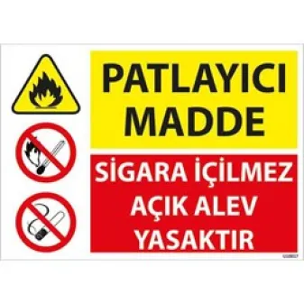 Patlayıcı Madde Uyarı Levhası