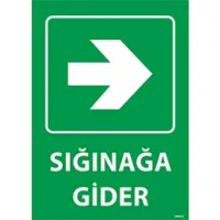 Sığınağa Gider Uyarı Levhası Sağ