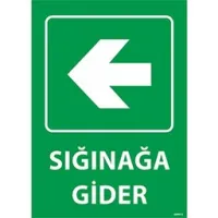 Sığınağa Gider Uyarı Levhası Sol
