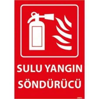 Sulu Yangın Söndürücü Uyarı Levhası