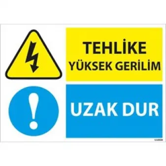 Tehlike Yüksek Gerilim Uyarı Levhası