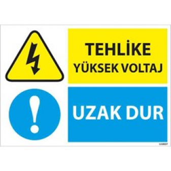 Tehlike Yüksek Voltaj Uyarı Levhası