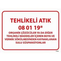 Tehlikeli Atık Uyarı Levhası Sulu Süspansiyonlar