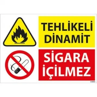 Tehlikeli Dinamit Uyarı Levhası