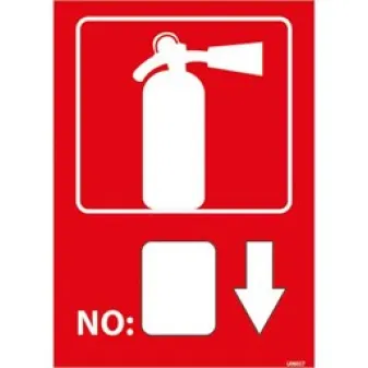 Yangın Tüpü Numara Bölmeli Uyarı Levhası